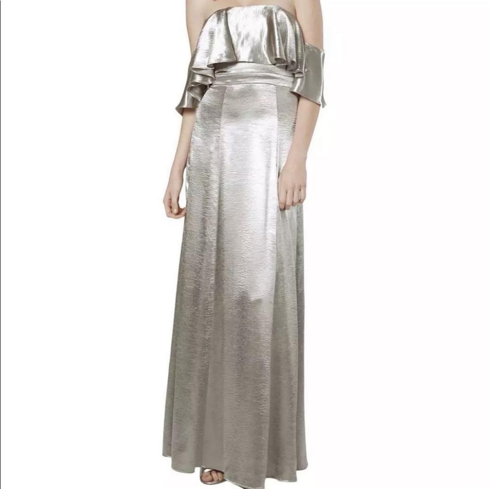 Fame and partners silver metallic dress